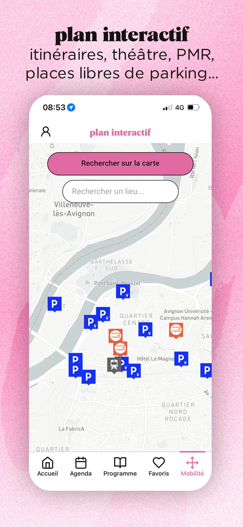 La cartographie — application Festival OFF Avignon